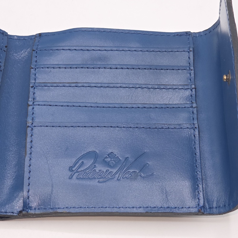 Patricia Nash Reiti Greek Floral Leather Wallet Folding Kisslock RFID Blocking - Picture 7 of 13